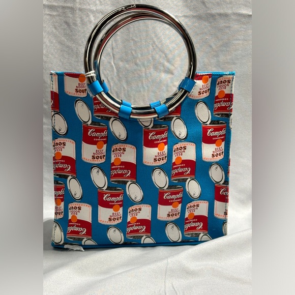Andy Warhol Handbags - Blue and Red Soup Can Print Women's Bag
